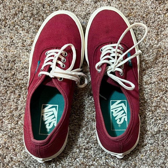 Vans Shoes - Maroon Red Off White Trim Vans Size Men 4 Women 5.5 Shoes